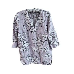 J. Jill Purple Floral Blouse